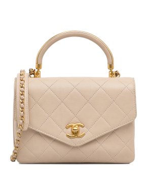 Chanel Light Beige Top Handle Envelope Flap Bag