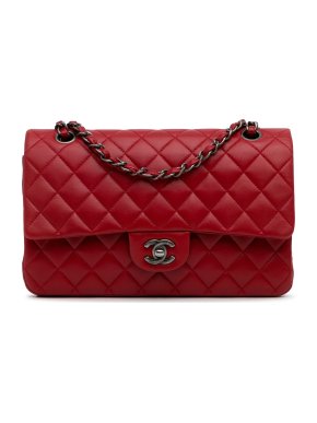 Chanel Red Lambskin Jumbo Classic Double Flap Bag