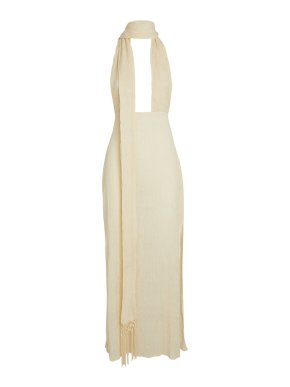 Savannah Morrow Cream Textured Verita Maxi Dress