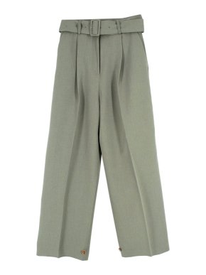 Frankie Shop Sage Green Belted Trousers