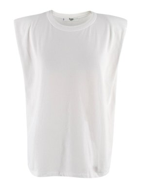 Frankie Shop White Eva Padded Shoulder T-Shirt