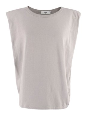 Frankie Shop Grey Eva Padded Shoulder T-Shirt