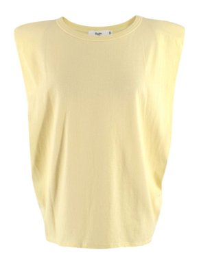 Frankie Shop Yellow Eva Padded Shoulder T-Shirt