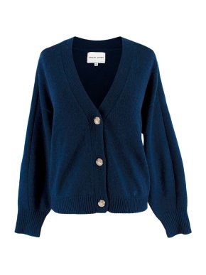 Loulou Studio Navy Blue Zanzibar Wool Cardigan