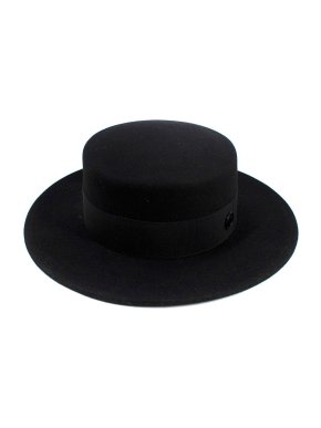 Maison Michel Kiki Black Waterproof Canotier Hat