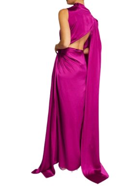 Roksanda Fuchsia Orien Asymmetric Silk Gown