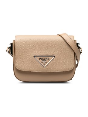 Prada Beige Saffiano Leather Identity Crossbody Bag