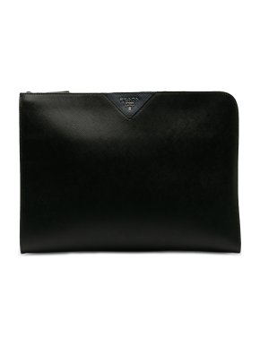 Prada Black Saffiano Leather Clutch Bag