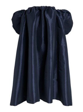 Kika Vargas Navy Nia Midi Dress