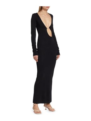 Sir The Label Kinetic Beaded Black Midi Dress