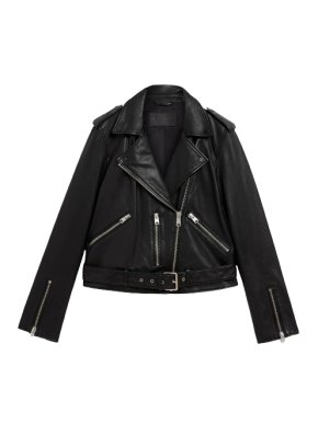 All Saints Black Leather Biker Jacket