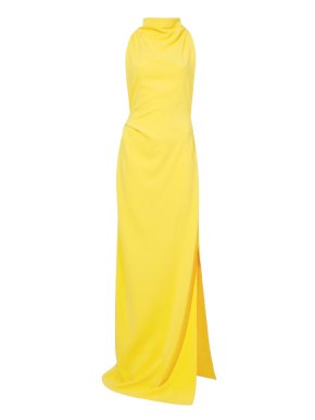 Proenza Schouler Faye Backless Twist Back Crepe Gown