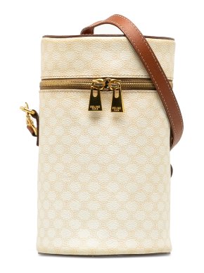 Celine White Macadam Vanity Crossbody Bag