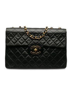 Chanel Vintage Black Jumbo XL  Single Flap Bag