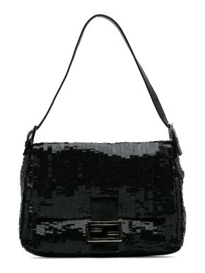 Fendi Black Sequin Mamma Forever Shoulder Bag
