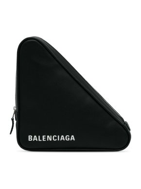 Balenciaga Black Triangle Clutch Bag