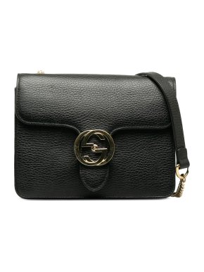 Gucci Black Small Dollar Interlocking G Crossbody Bag