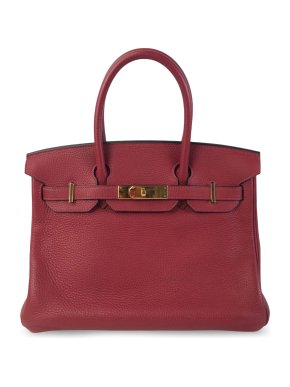 Hermes Birkin 30 Retourne in Burgundy Togo Leather with Gold Harwdare
