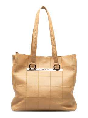 Chanel Beige Caviar Leather Chocolate Bar Tote Bag