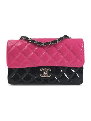 Chanel Bicolour Patent Leather Mini Rectangular Flap Bag