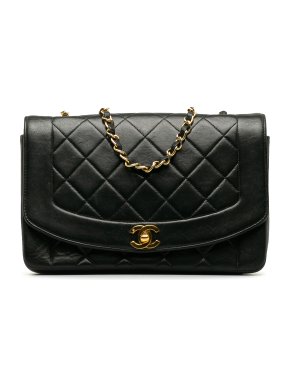 Chanel Black Medium Lambskin Diana Flap Bag