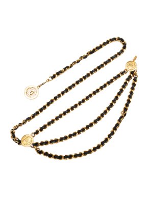 Chanel Black Medallion Chain Belt