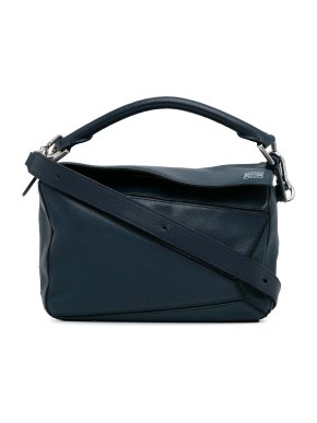 Loewe Navy Small Puzzle Bag