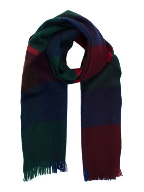 Kenzo Multi Color Plaid Cashmere and Wool Scarf