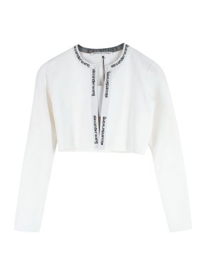 Alexander Wang White Logo-Trimmed Cardigan