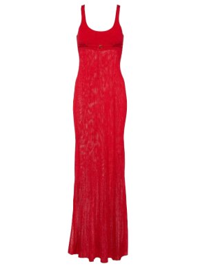Jacquemus Red La Robe Maille Oranger Maxi Dress