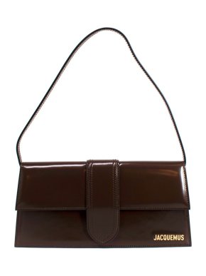 Jacquemus Brown Patent Le Bambino Long Shoulder Bag