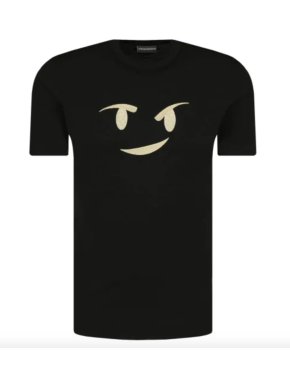Emporio Armani Black Face Applique  T-Shirt