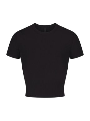 Skims Soft Lounge Cropped Onyx T-Shirt