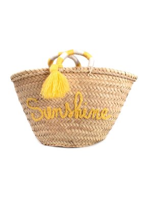 Bonita Sunshine Pom Pom Basket Bag