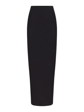 Skims Soft Lounge Onyx Ribbed Maxi Skirt