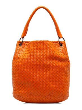 Bottega Veneta Orange Intrecciato Bucket Bag