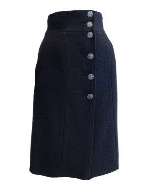 Chanel Black Tweed Paris/Dubai Skirt