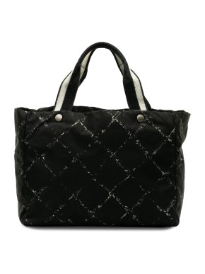 Chanel Black Fabric Old Travel Line Tote