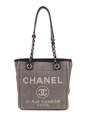 Chanel Grey Canvas Mini Deauville Tote Bag