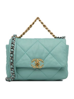 Chanel Turquoise Blue Small Lambskin 19 Flap Bag