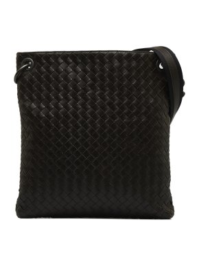 Bottega Veneta Chocolate Brown Intrecciato Crossbody Bag
