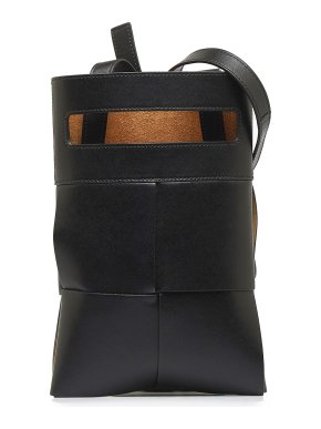 Bottega Veneta Black Maxi Intrecciato Cut Out Crossbody Bag