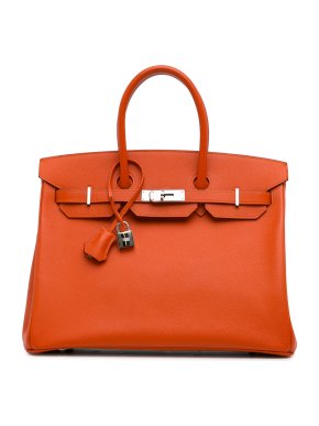 Hermes Birkin 35 Retourne in Feu Epsom Leather with Palladium Hardware