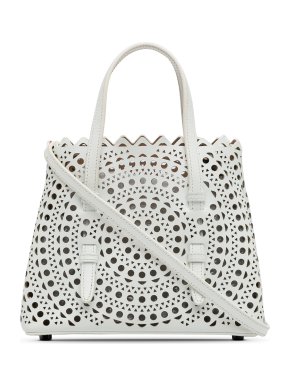 Alaia White Mina 20 Tote Bag