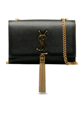 Saint Laurent Black Small Monogram Kate Tassel Crossbody