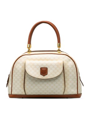 Celine White Macadam Bowling Bag