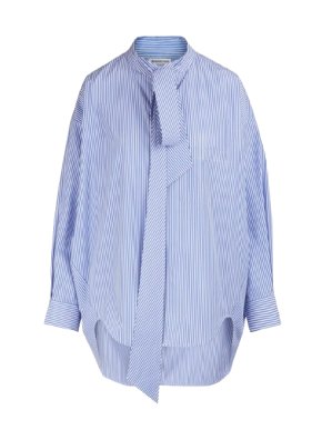 Balenciaga Logo-print Striped Swing Shirt