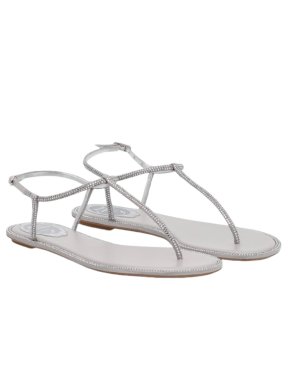 Rene Caovilla Silver Amalia Thong Sandals
