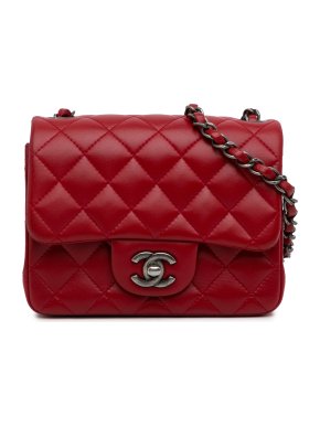 Chanel Red Mini Square Flap Bag