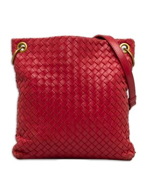Bottega Veneta Red Intrecciato Leather Crossbody Bag